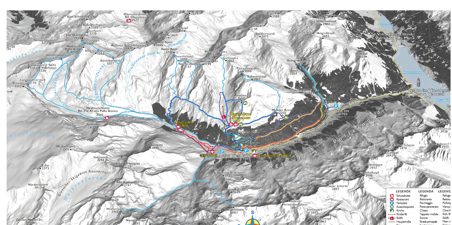 Cartina Maseben - Mappa piste di sci Maseben