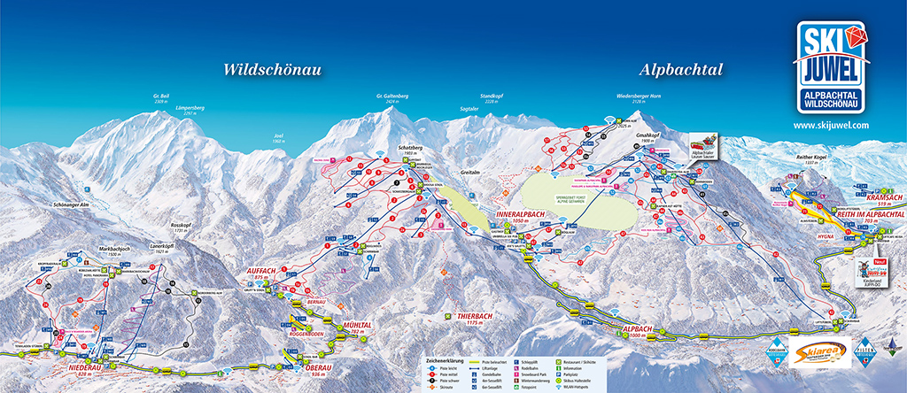 Cartina Alpbachtal - Nuovo collegamento con Ski Juwel Cartina Alpbachtal - Nuovo collegamento con Ski Juwel