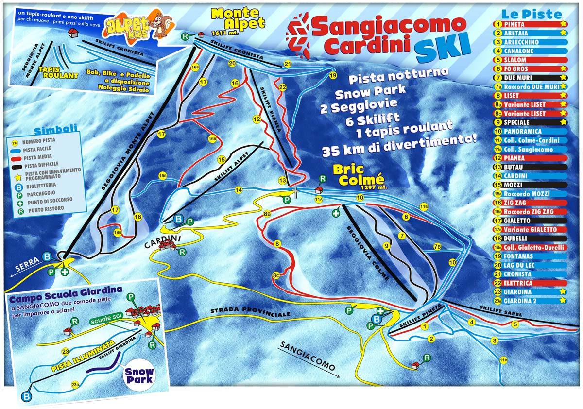Cartina San Giacomo di Roburent - Mappa piste di sci San Giacomo di Roburent