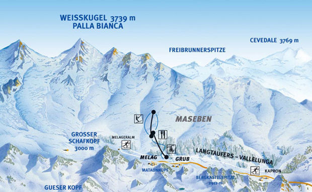 cartina piste sci skimap maseben