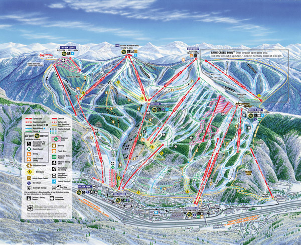 cartina piste sci skimap vail
