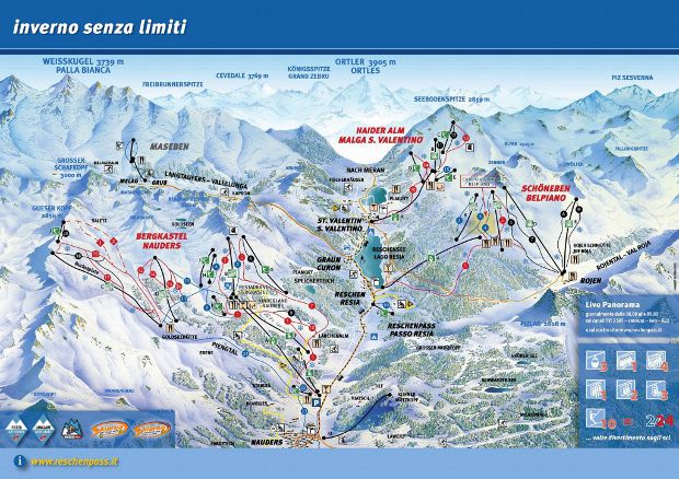 cartina piste sci skimap belpiano val di resia