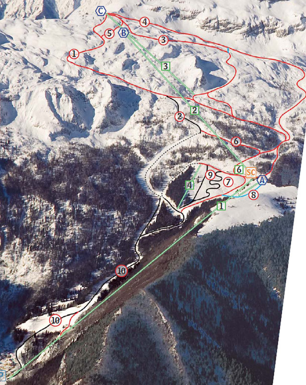 cartina piste sci skimap colere