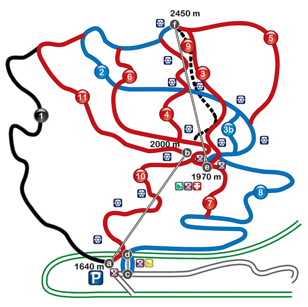 Cartina Crevacol -Mappa piste di sci Crevacol