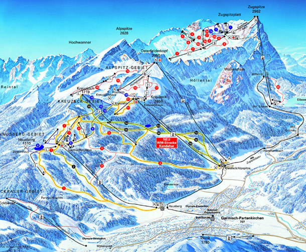 Cartina Garmisch Partenkirchen - Mappa piste sci Garmisch Partenkirchen