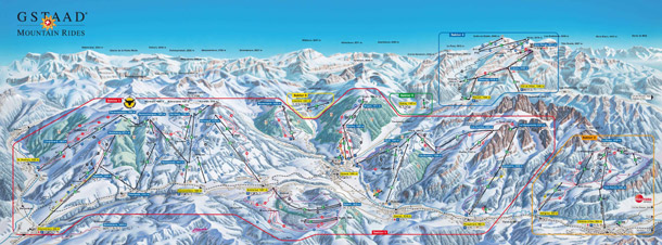 Cartina Gstaad - Mappa piste sci Gstaad