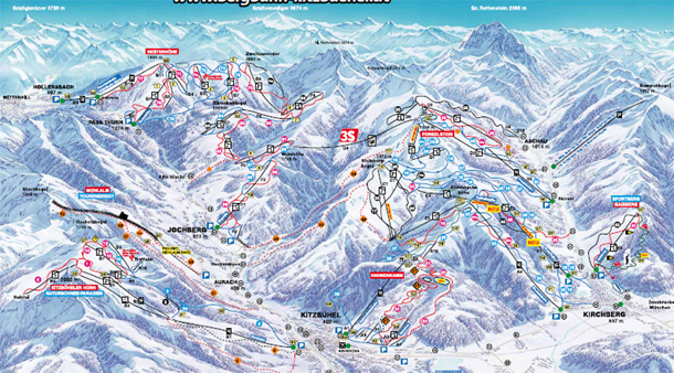 Cartina Kitzbuhel - Mappa piste di sci Kitzbuhel