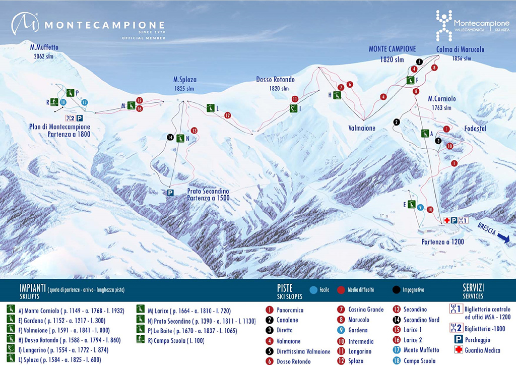 Cartina Montecampione - Mappa piste sci Montecampione