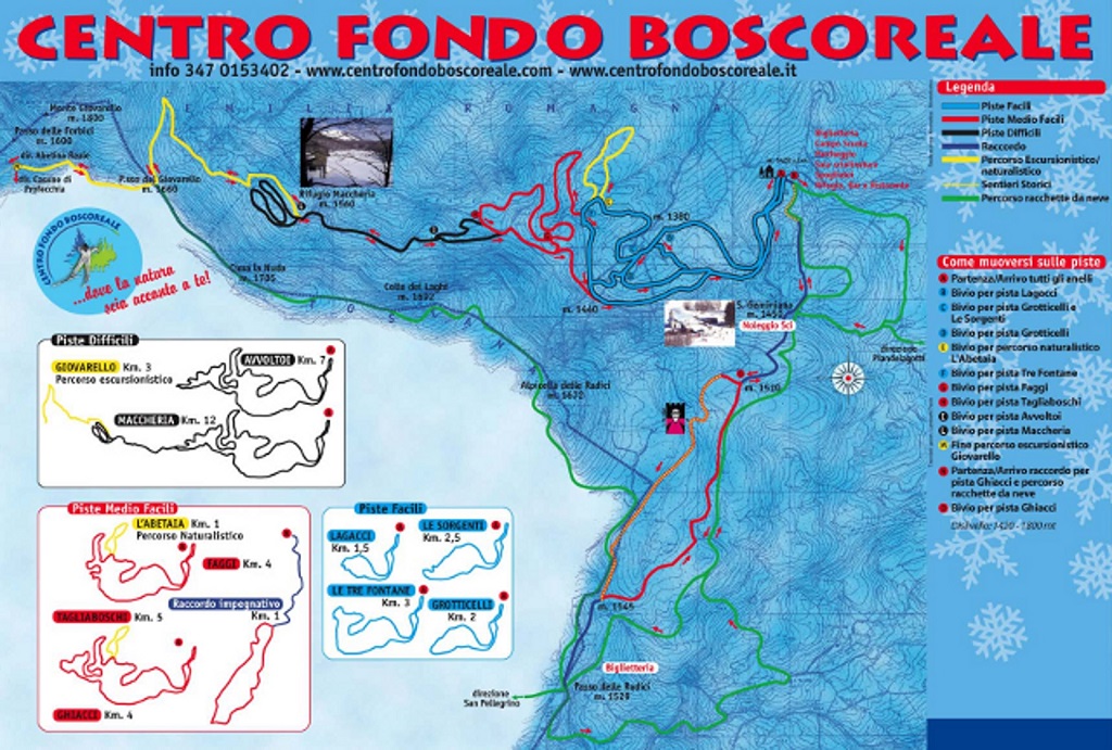 Cartina piste sci fondo Frassinoro Piandelagotti 