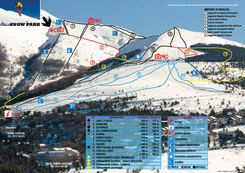 cartina piste sci skimap frontignano ussita