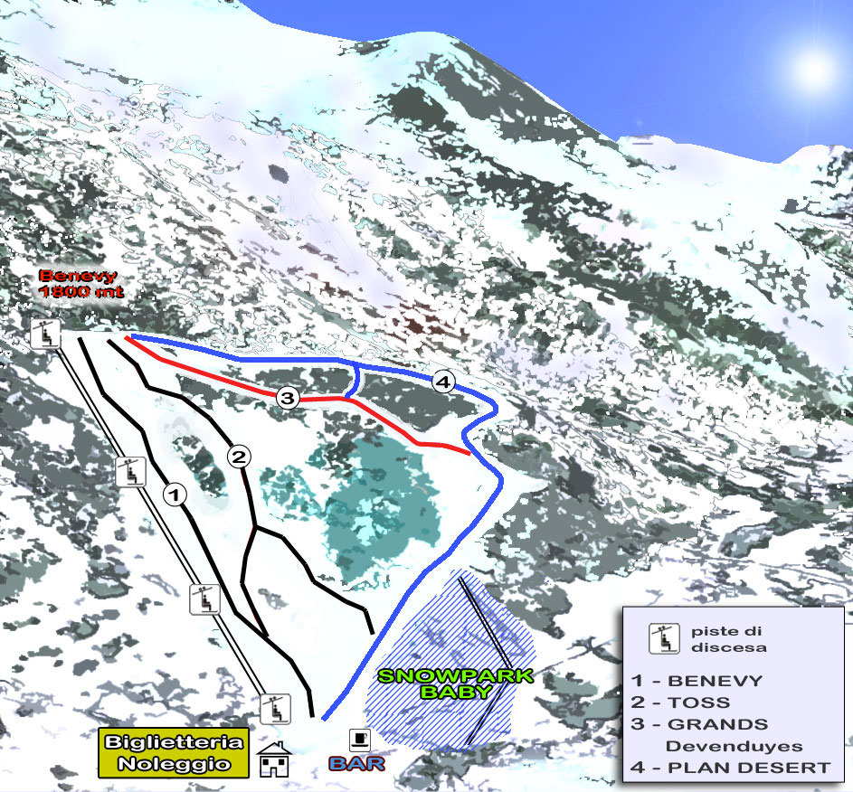 cartina piste sci skimap valgrisenche