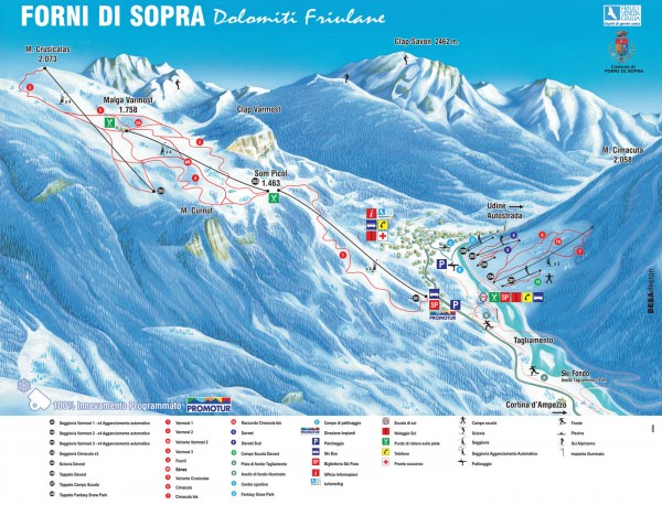 FORNI DI SOPRA 16 KM.jpg (328.86 KiB) Visto 4630 volte Ski Map Forni di Sopra 16 km