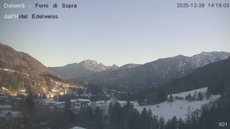 Webcam Forni di Sopra - vista da hotel Edelweiss