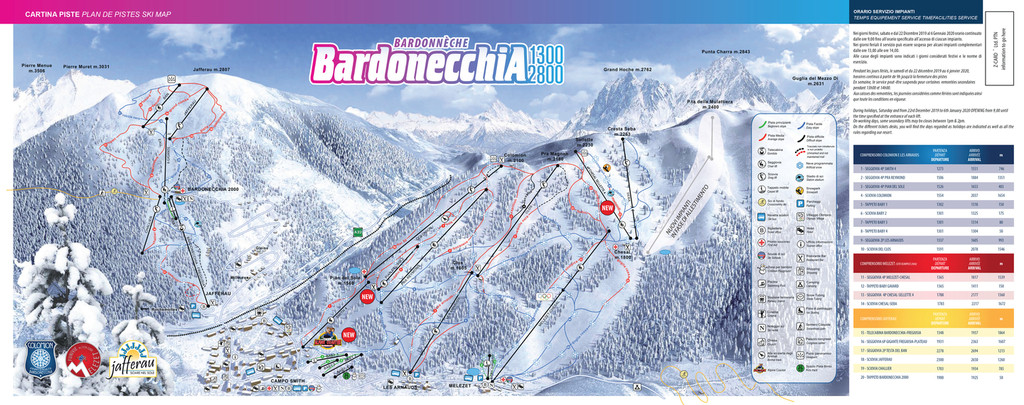 Cartina Bardonecchia - Mappa piste di sci Bardonecchia