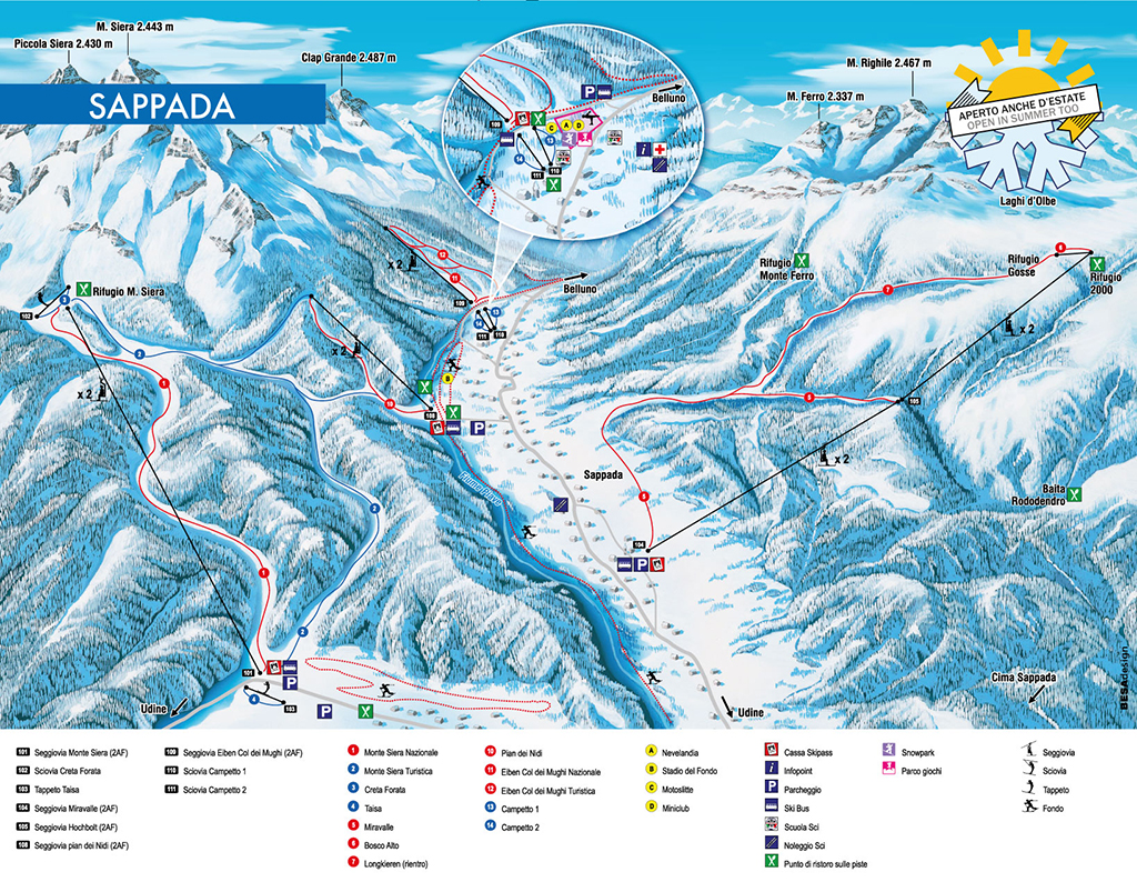 Cartina Sappada - Mappa piste sci Sappada