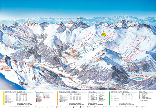 Cartina Bremboski - Mappa piste di sci Bremboski