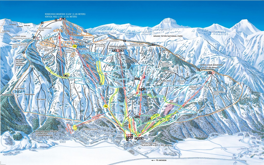 Cartina Jackson Hole - Mappa piste di sci Jackson Hole