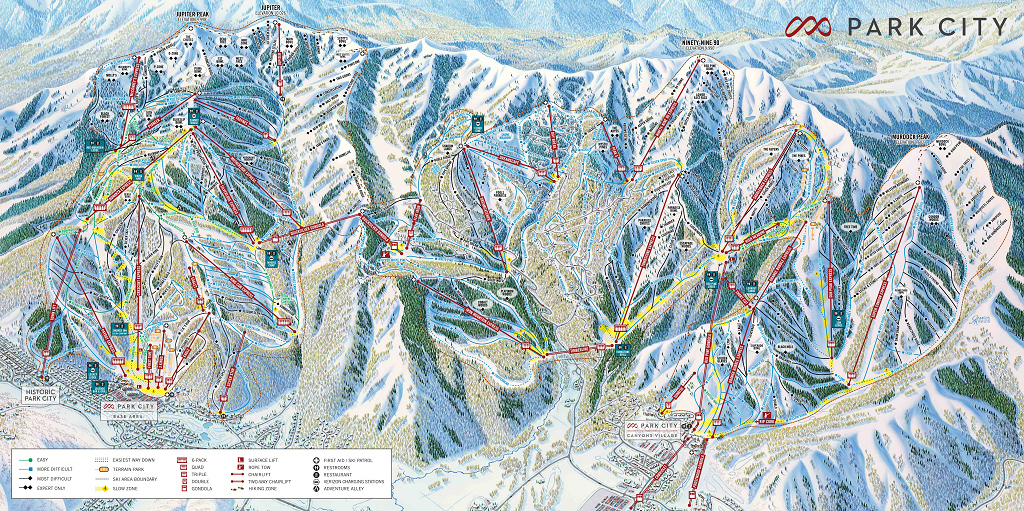 Cartina Park City - Mappa piste sci Park City