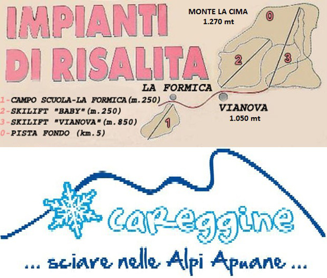 Cartina Careggine - Mappa piste di sci Careggine