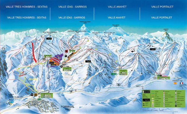 Cartina piste sci Formigal - Skimap Formigal