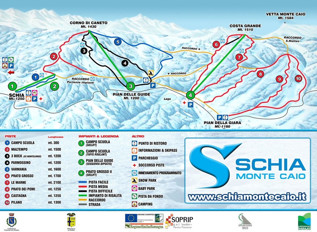 Cartina Schia - Mappa piste di sci Schia