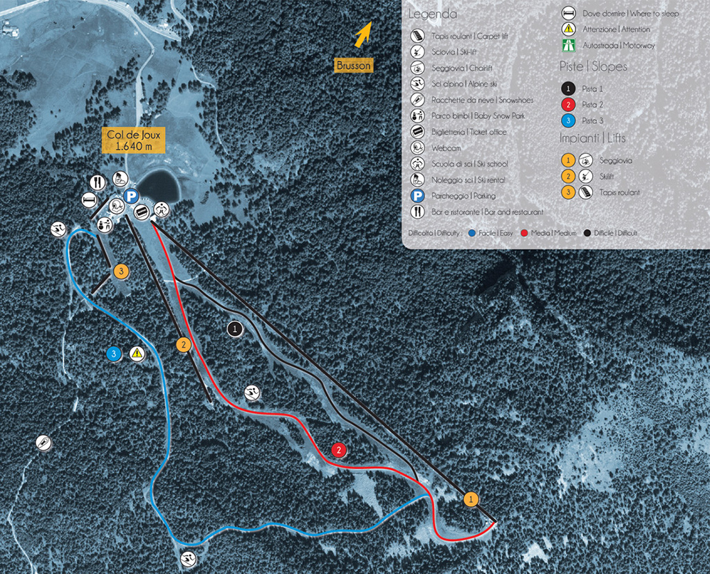 Cartina Col de Joux - Mappa piste sci Col de Joux