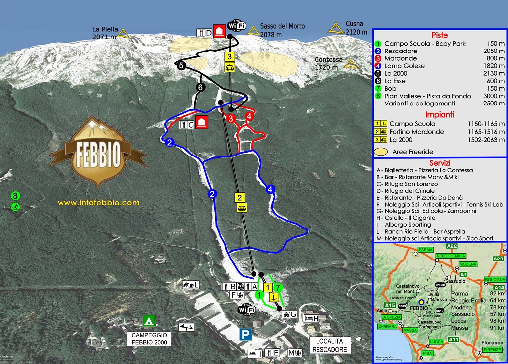 Cartina Febbio - Skimap Febbio