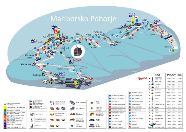 Cartina Maribor - Mappa piste sci Maribor