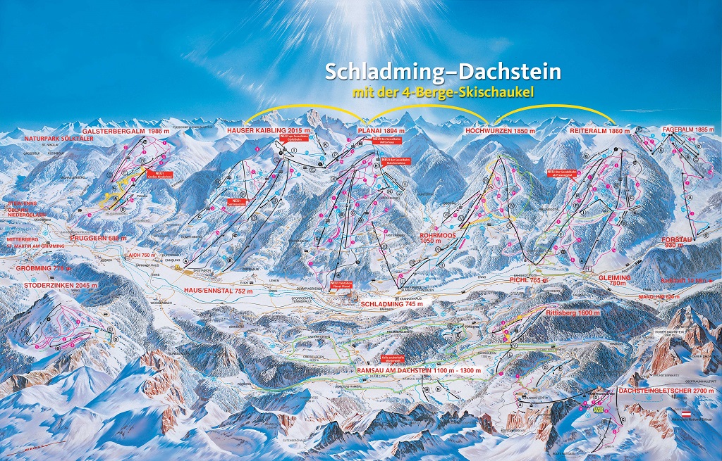 Cartina Schladming - skimap Schladming