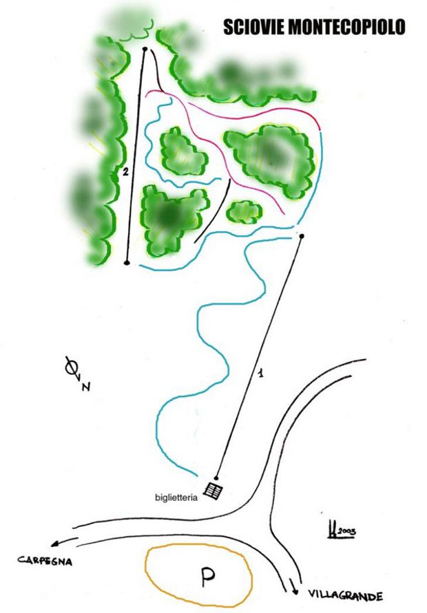 Cartina Villagrande Montecopiolo - Mappe piste sci Villagrande Montecopiolo