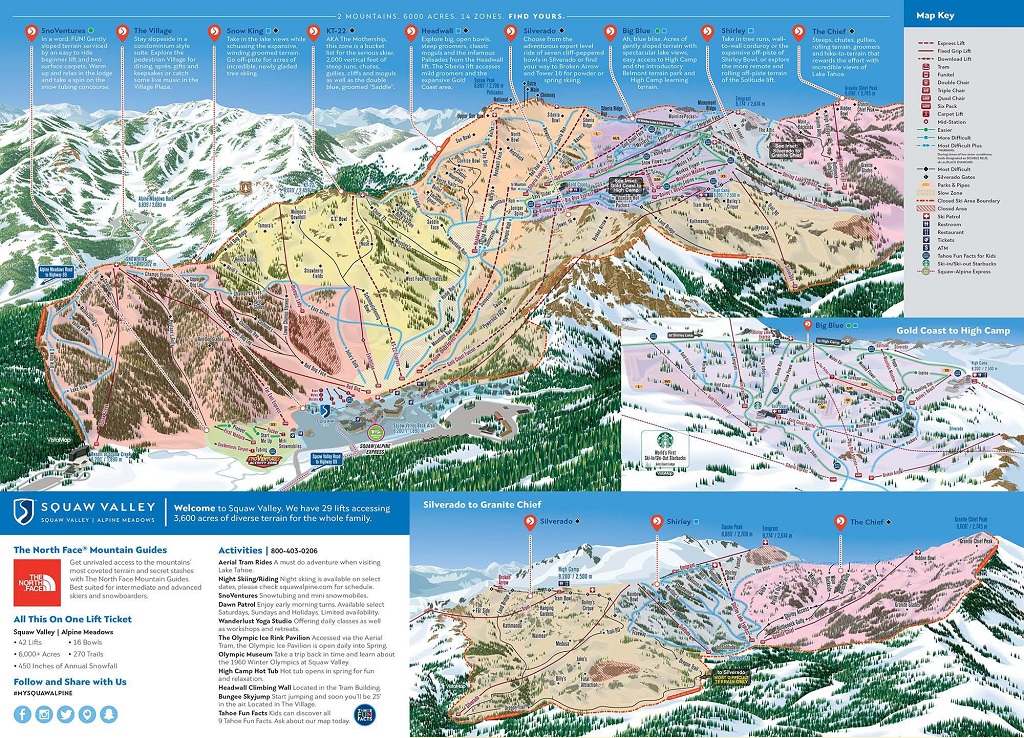 Cartina Squaw Valley - Mappa delle piste