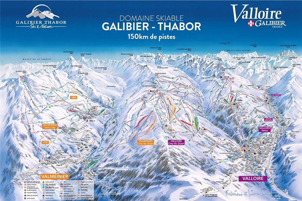 Cartina Valmeinier - Mappa piste sci Valmeinier