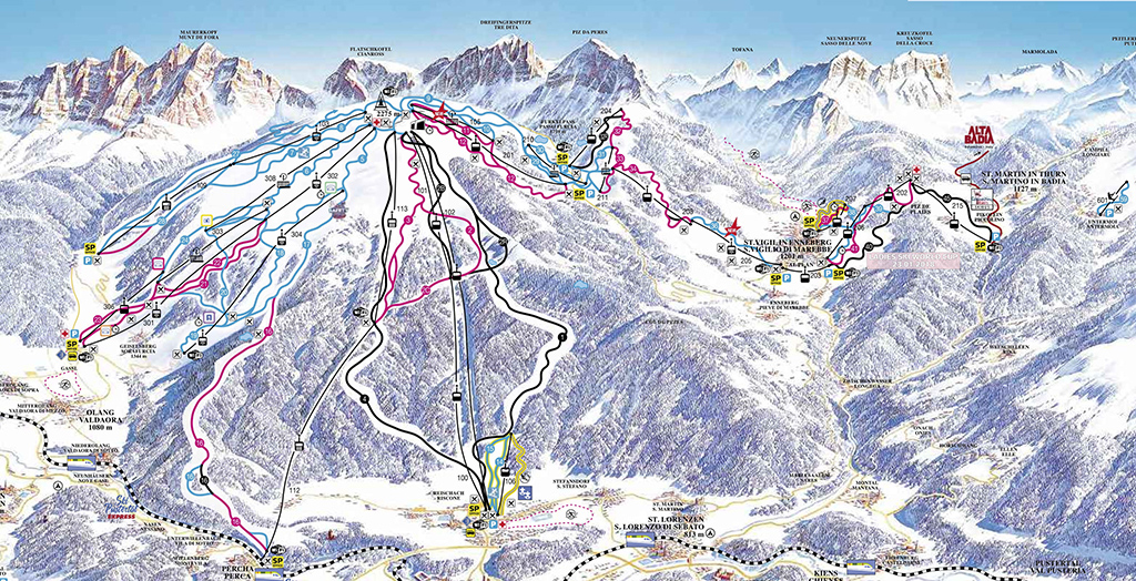 Cartina piste sci Kronplatz - Plan De Corones