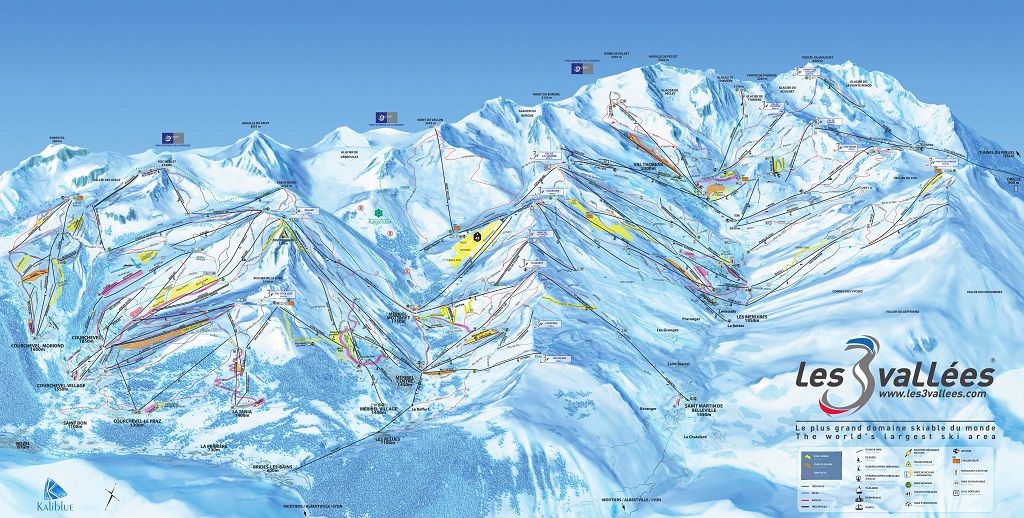 Cartina Les Trois Vallees - Mappa delle piste Les 3 Vallees