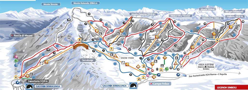 Cartina Campo Felice - Mappa piste sci Campo Felice