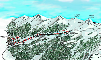 Cartina Sampeyre - Mappa piste sci Sampeyre