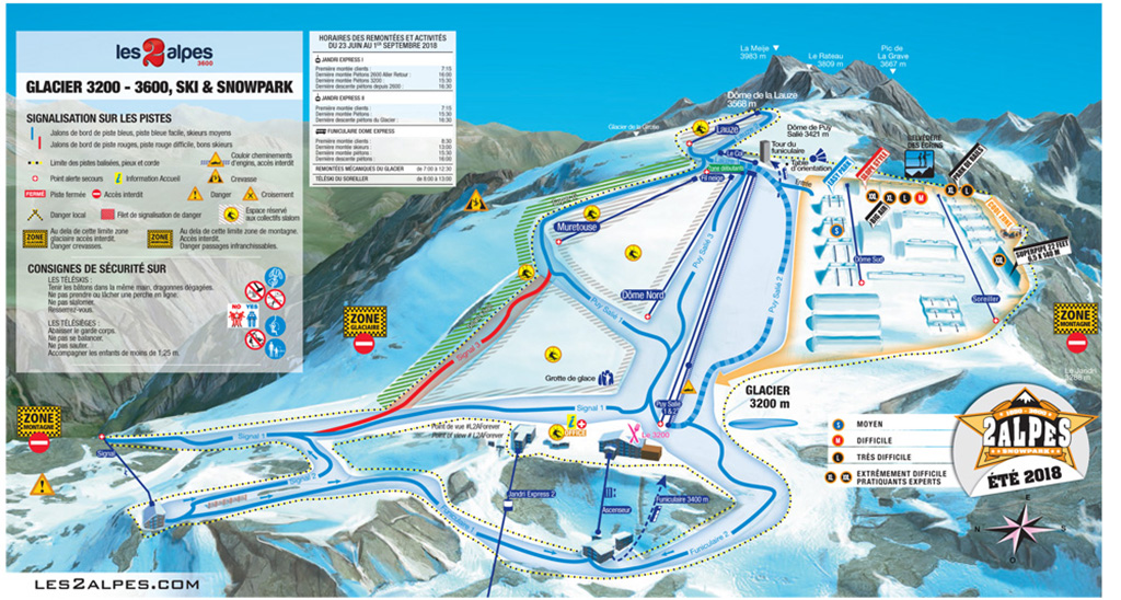 les 2 alpes skimap sci estivo