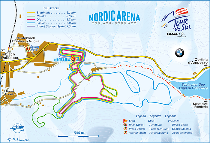 mappa fondo nordic arena dobbiaco