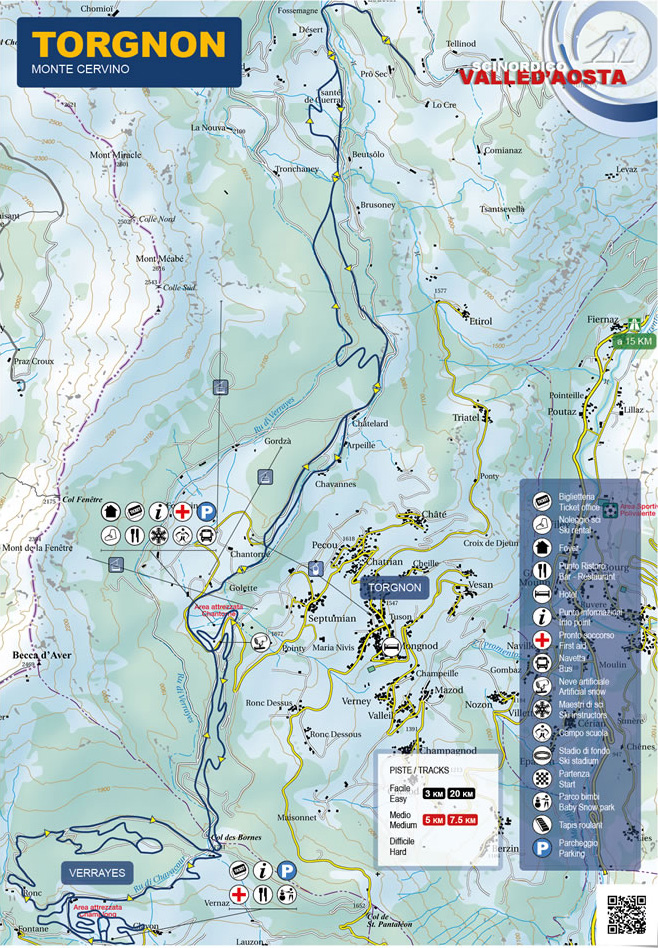 Mappa sci fondo Trognon Verrayes