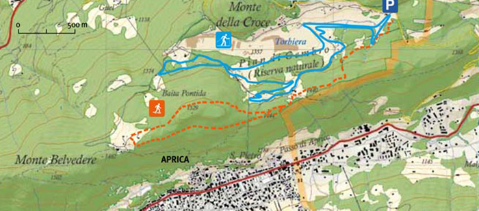 Cartina Aprica sci fondo Pian di Gembro