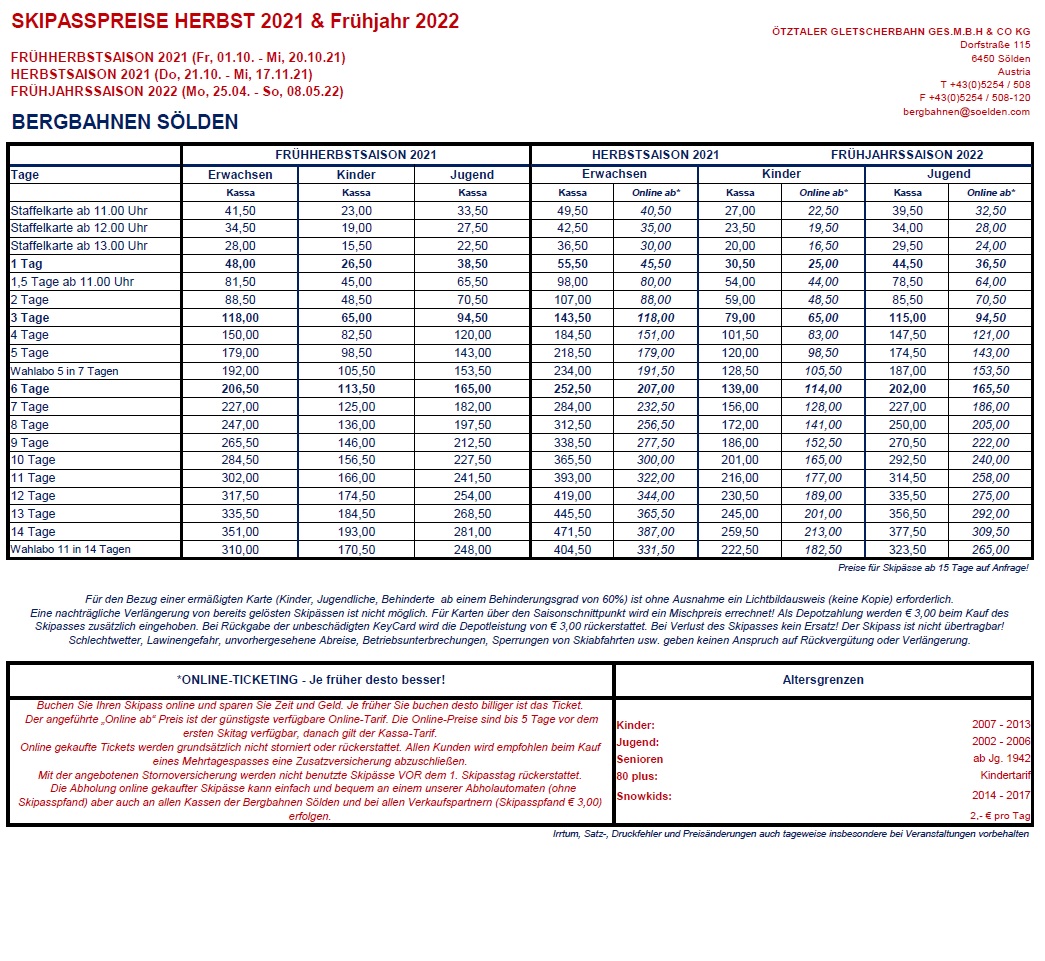 prezzi skipass solden