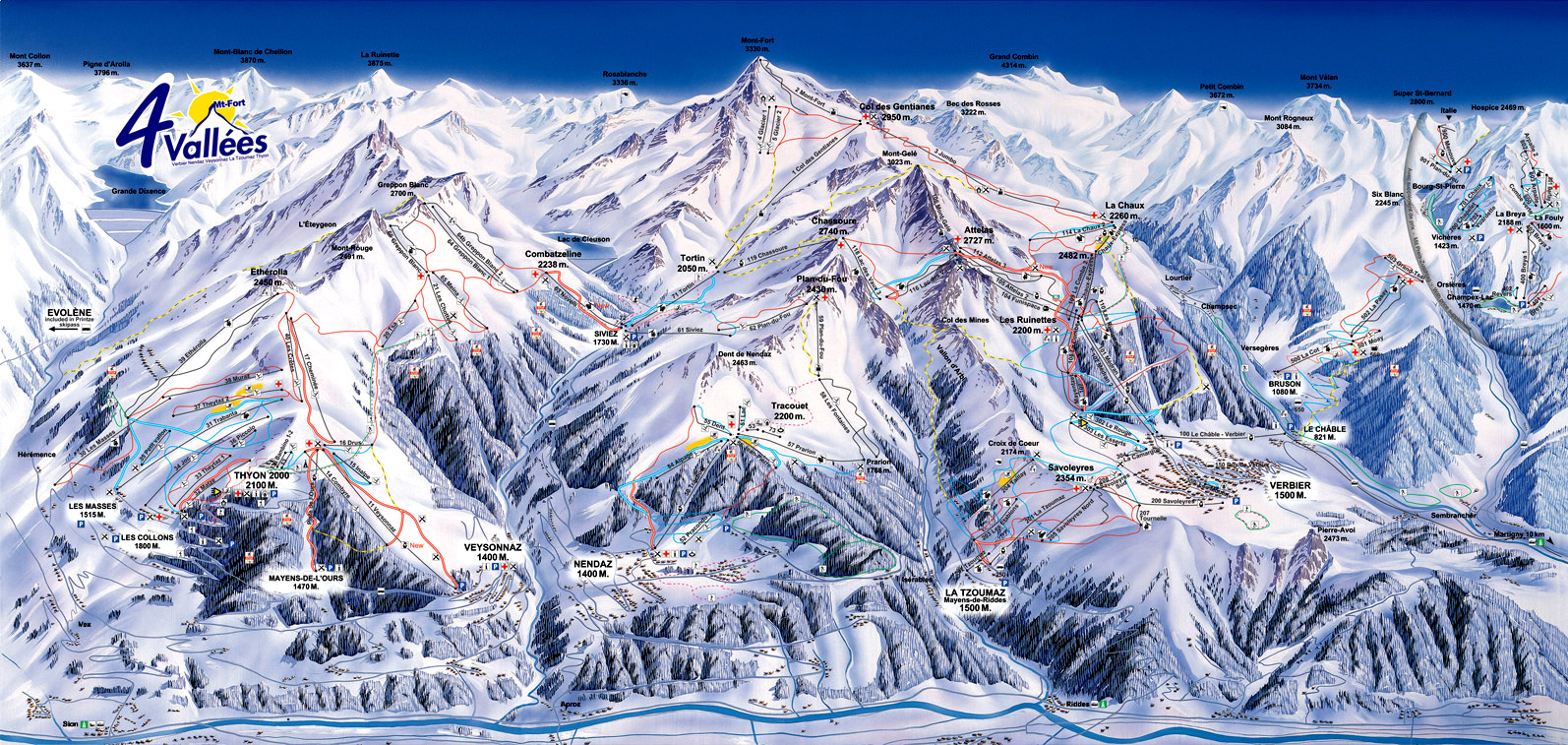 Cartina 4 Vallees Mappa Delle Piste Del 4 Vallees Dove Sciare