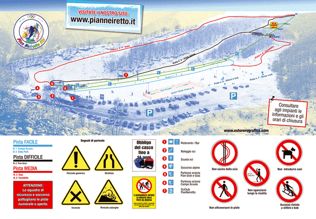 Skimap - cartina piste sci Pian Neiretto