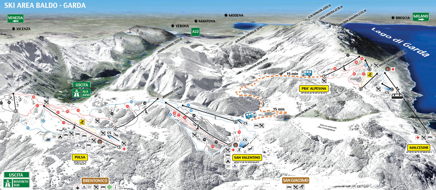 Cartina Polsa San Valentino - Mappa piste sci Polsa San Valentino