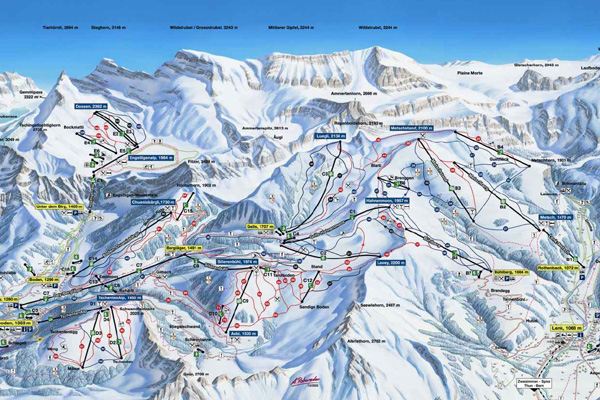 Cartina piste sci  Adelboden - Skimap Adelboden