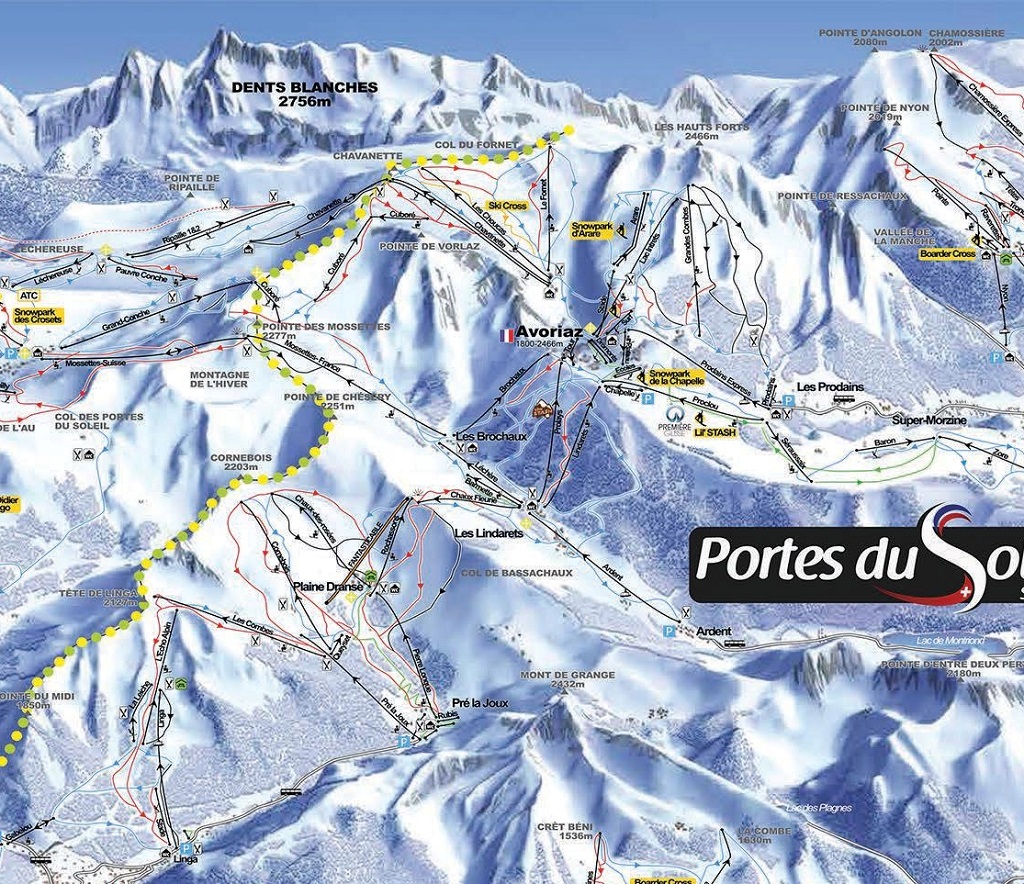 Cartina Avoriaz - Mappa piste di sci Avoriaz