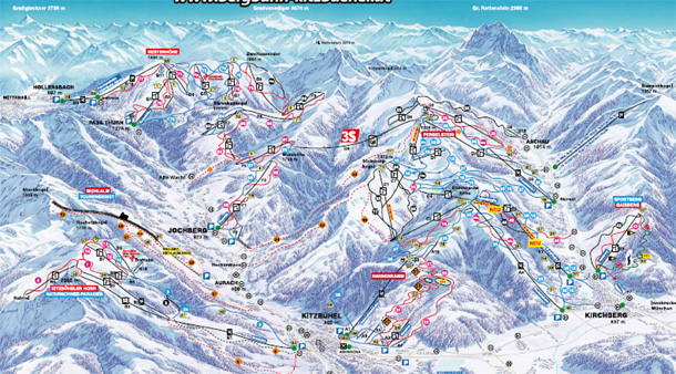 Cartina Kitzbuhel - Mappa piste di sci Kitzbuhel