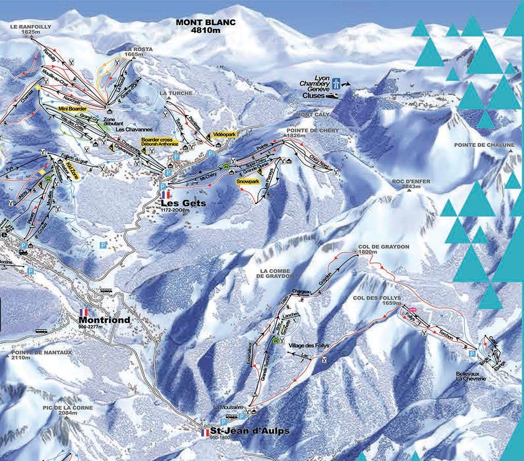 Cartina Les Gets - Mappa piste sci Les Gets