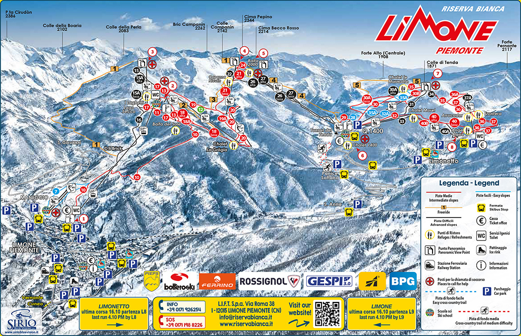 Cartina Limone Piemonte - Mappa piste sci Limone Piemonte