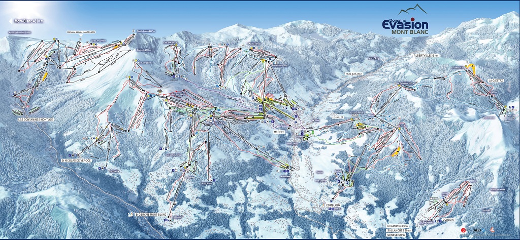 Cartina Megeve - Mappa piste sci Megeve